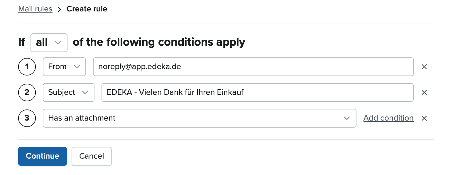 Fastmail E-Mail-Weiterleitungseinrichtung Schritt 1